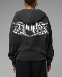 Loiter Waffle Zip Hoodie Black