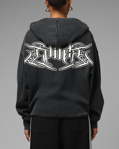 Loiter Waffle Zip Hoodie Black