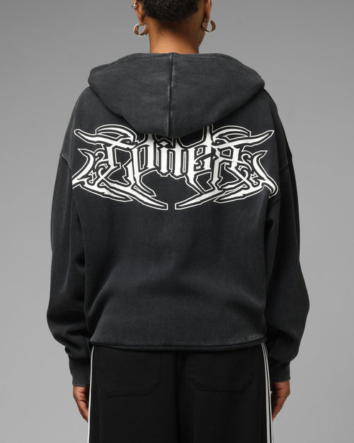 Loiter Waffle Zip Hoodie Black