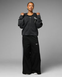 Loiter Waffle Zip Hoodie Black