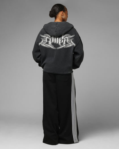 Loiter Waffle Zip Hoodie Black