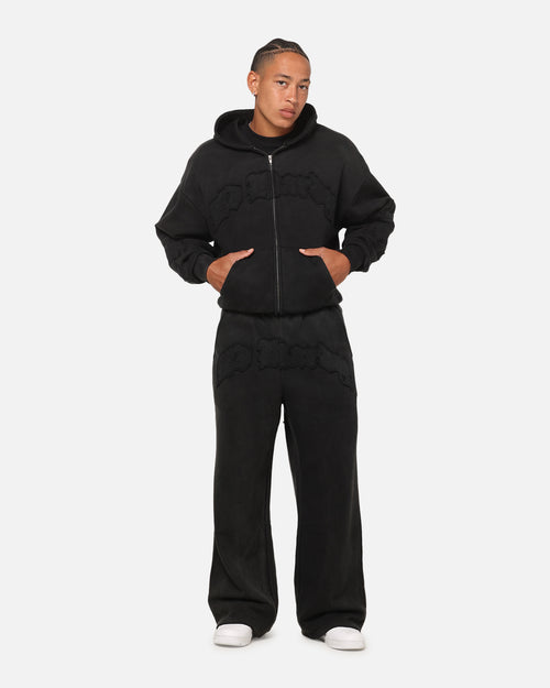 Ed Hardy Fray Zip Hoodie Black