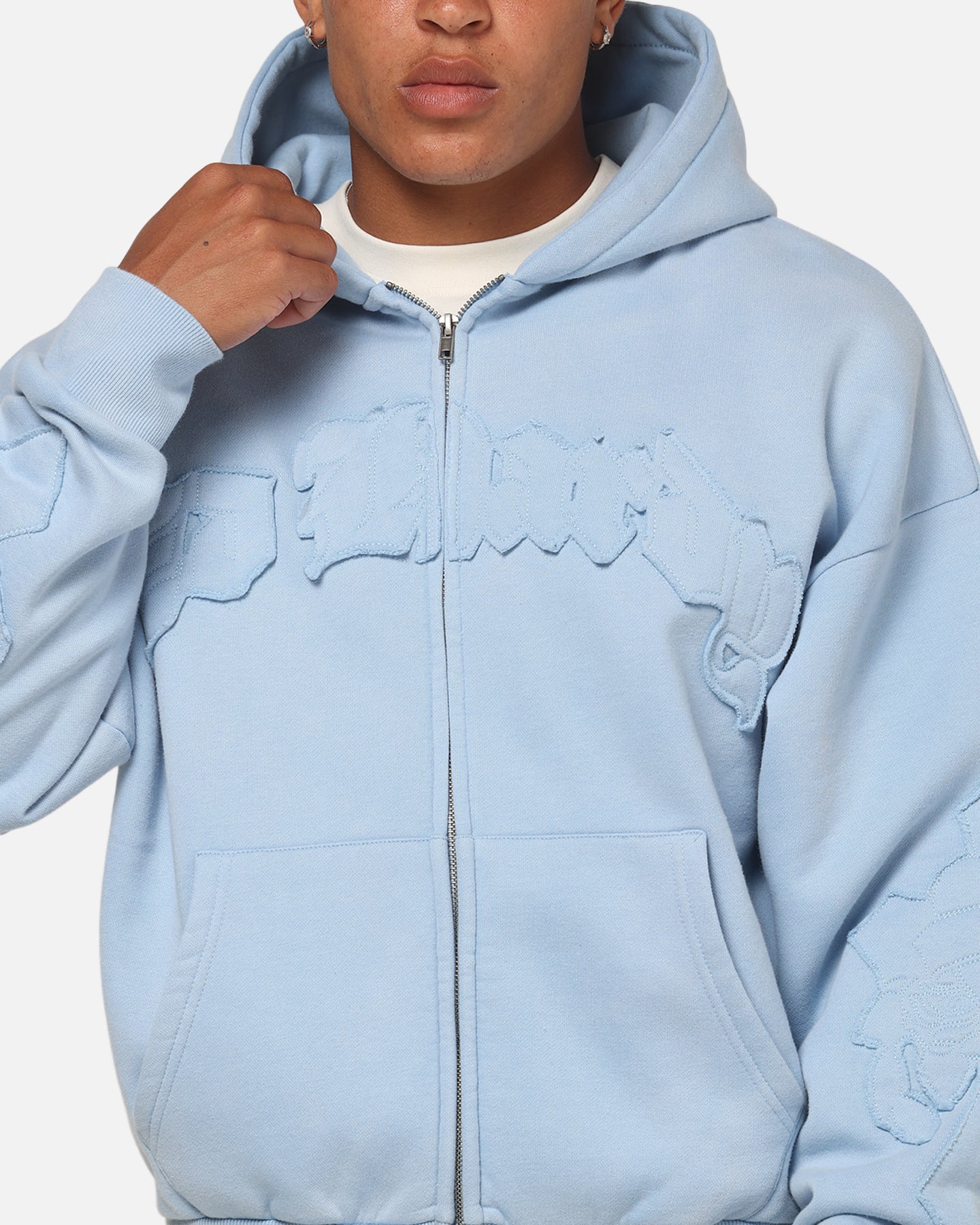 Ed Hardy Fray Zip Hoodie Blue | Culture Kings US