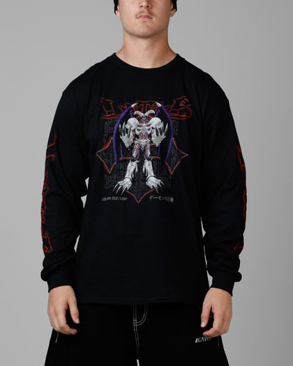 Loiter X Yu-Gi-Oh! Summoned Skull Long Sleeve T-Shirt Black
