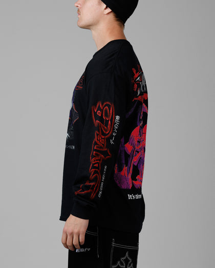 Loiter X Yu-Gi-Oh! Summoned Skull Long Sleeve T-Shirt Black