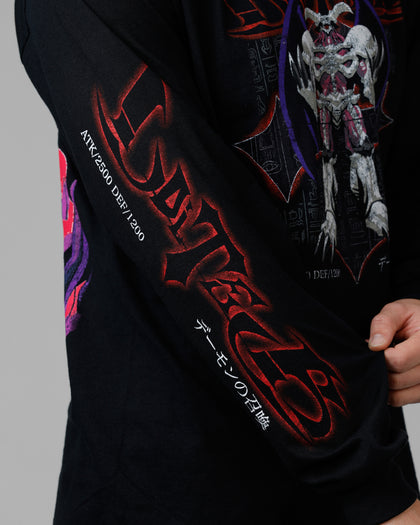 Loiter X Yu-Gi-Oh! Summoned Skull Long Sleeve T-Shirt Black
