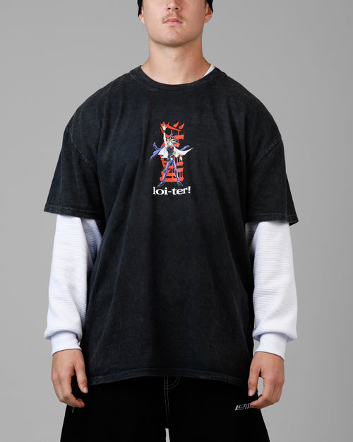 Loiter X Yu-Gi-Oh! Yugi T-Shirt Off Black