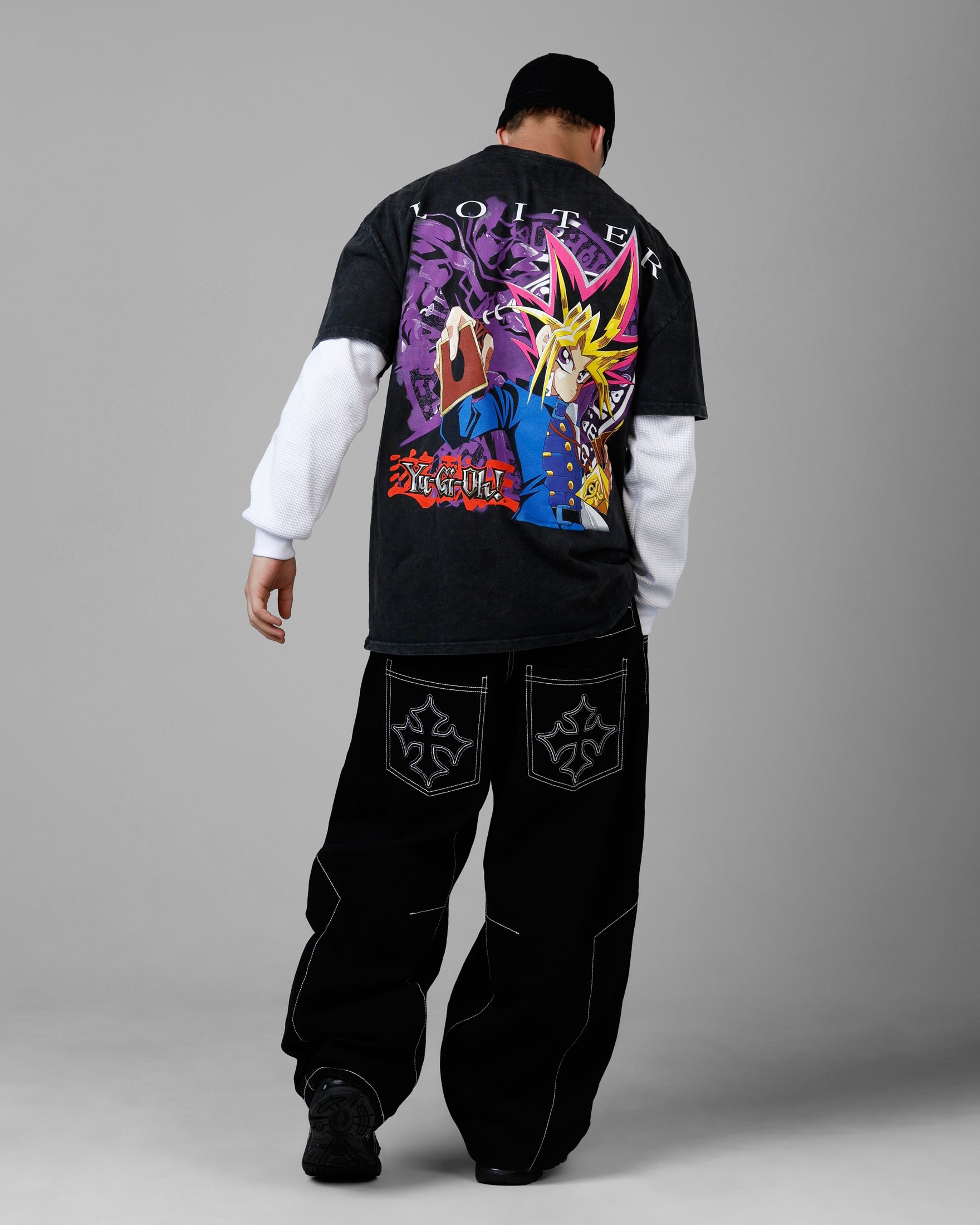 Loiter X Yu-Gi-Oh! Yugi T-Shirt Off Black | Culture Kings US