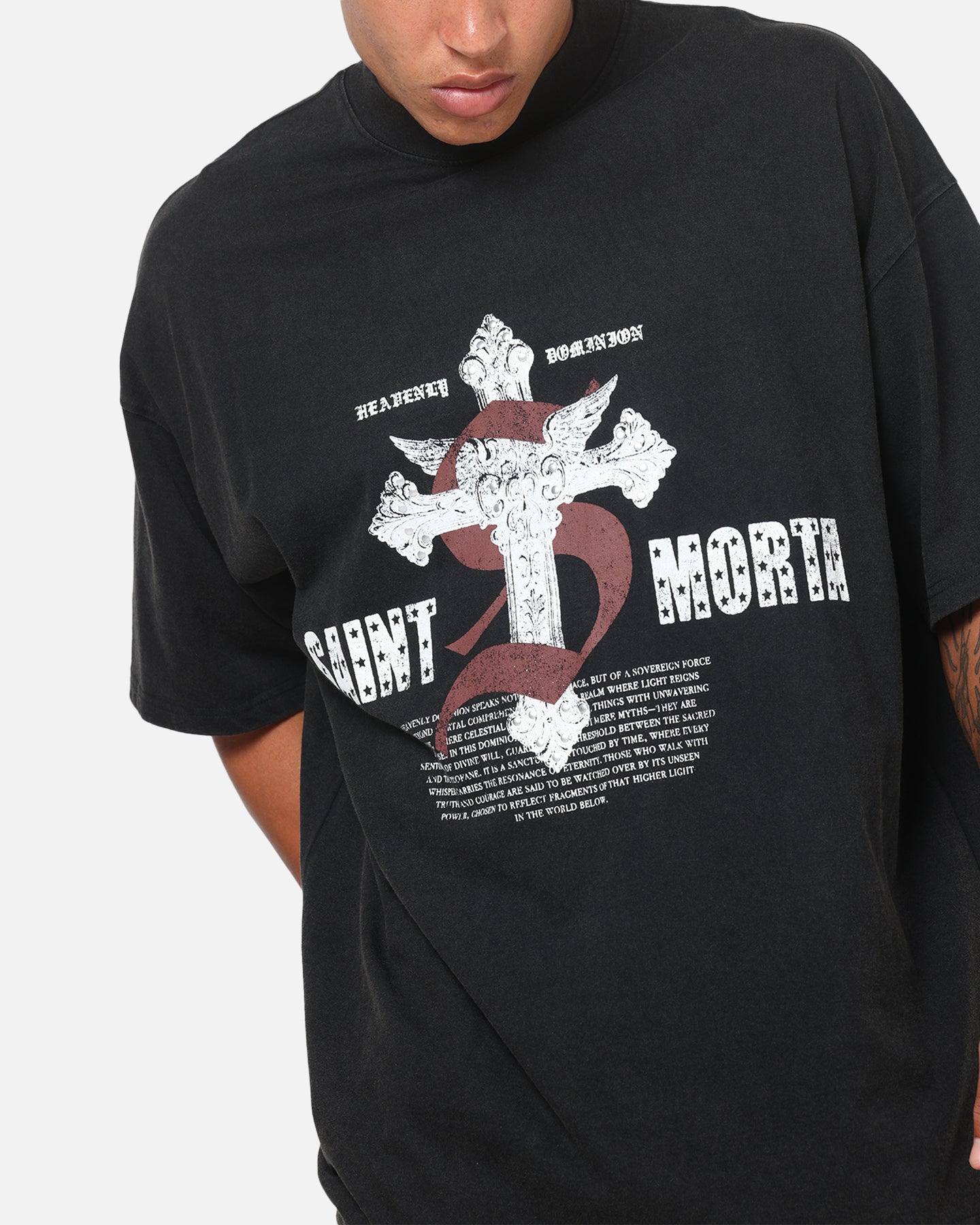 Saint Morta Heavenly Dominion T-Shirt Black Wash | Culture Kings US