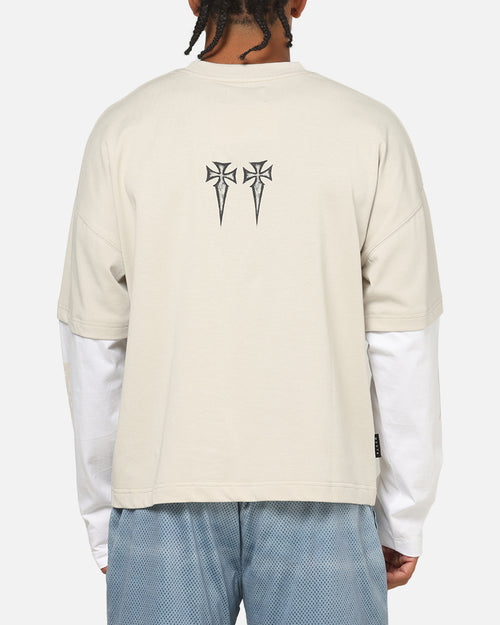 Saint Morta Muerte Layered Long Sleeve T-Shirt Stone/White