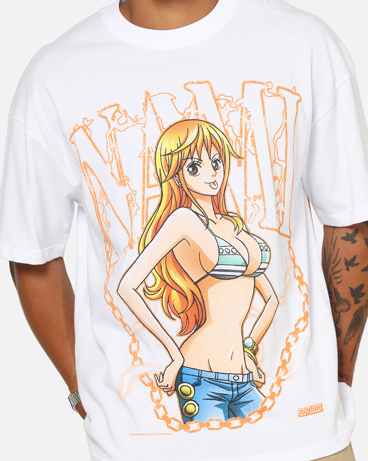 73Studio X One Piece Nami Vintage T-Shirt White | Culture Kings US