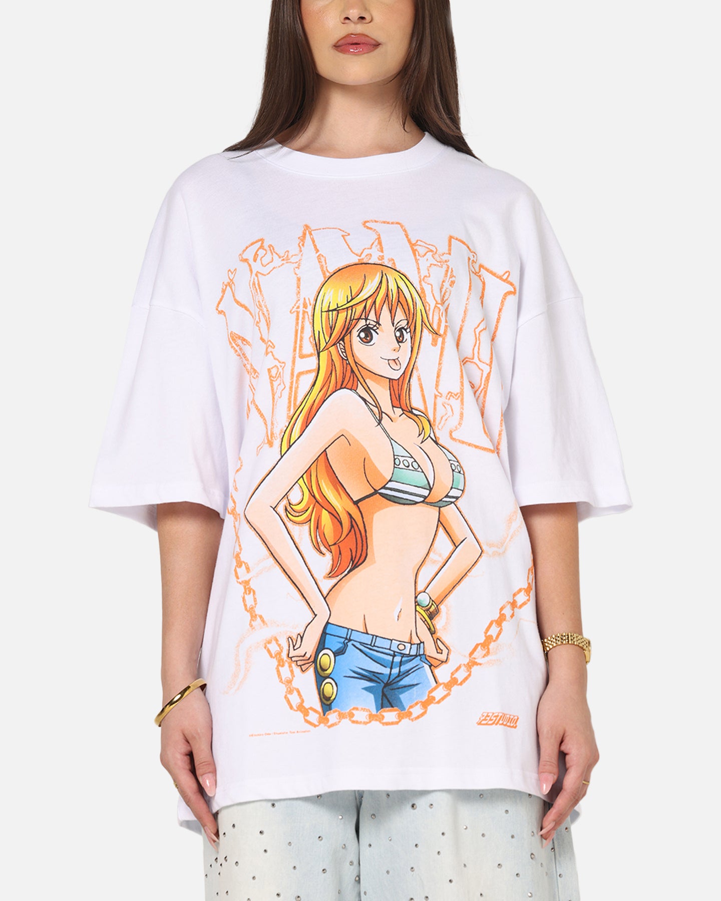 73Studio X One Piece Nami Vintage T-Shirt White | Culture Kings US
