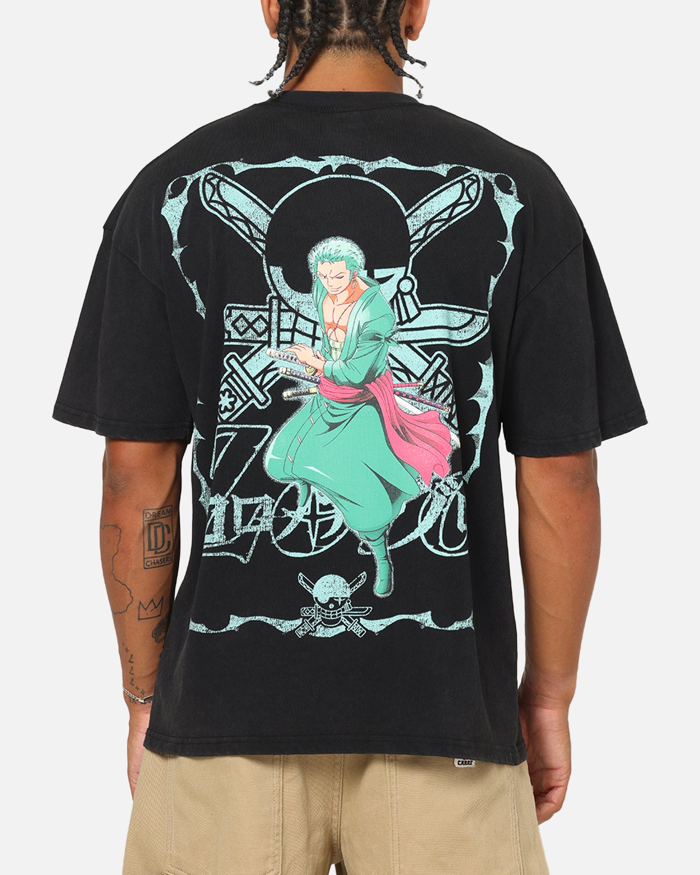 73Studio X One Piece Zoro Vintage T-Shirt Off Black | Culture Kings US