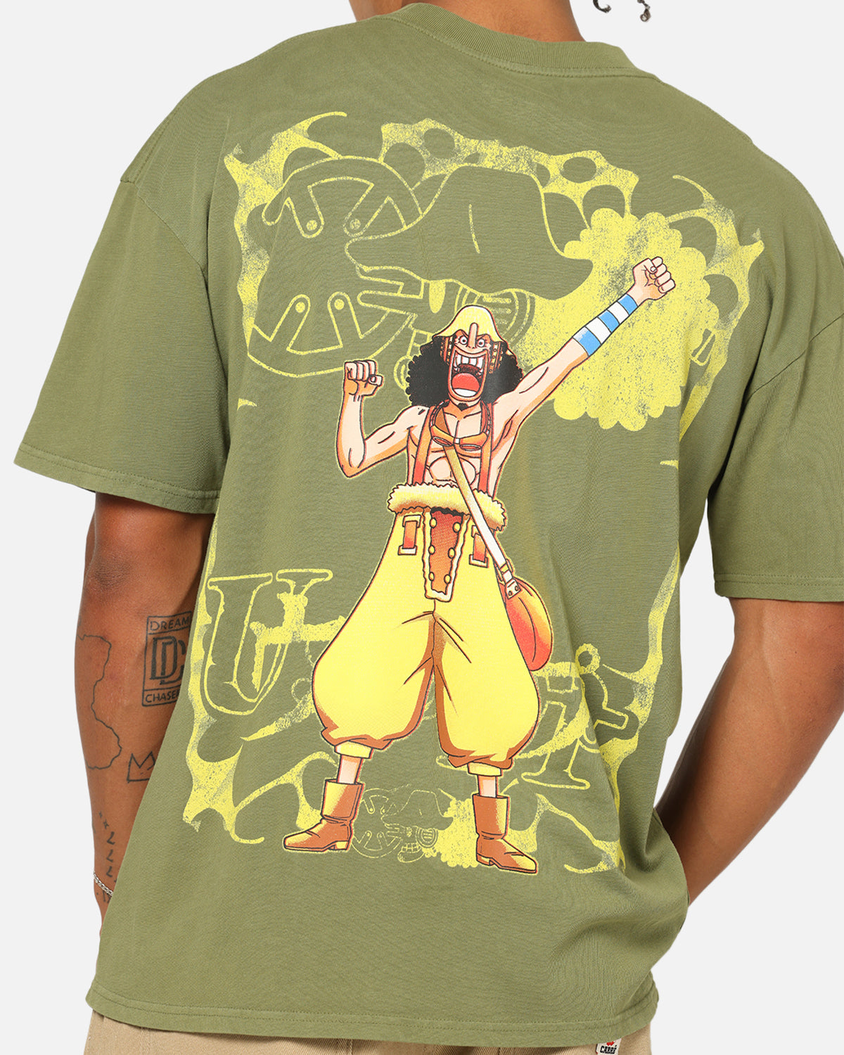 73Studio X One Piece Usopp Vintage T-Shirt Military Green