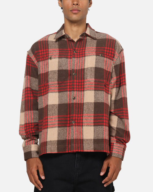 American Thrift Utility Flannel Shirt Brown/Red