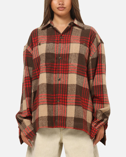 American Thrift Utility Flannel Shirt Brown/Red