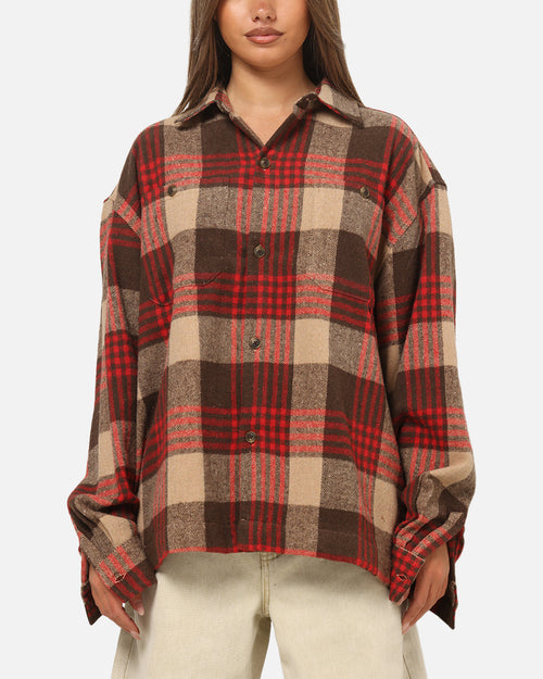 American Thrift Utility Flannel Shirt Brown/Red