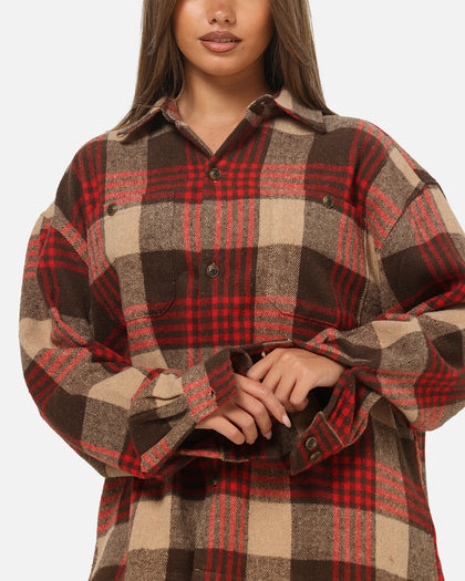 American Thrift Utility Flannel Shirt Brown/Red