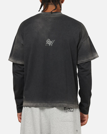 Saint Morta Celestial Layered Long Sleeve T-Shirt Black Wash