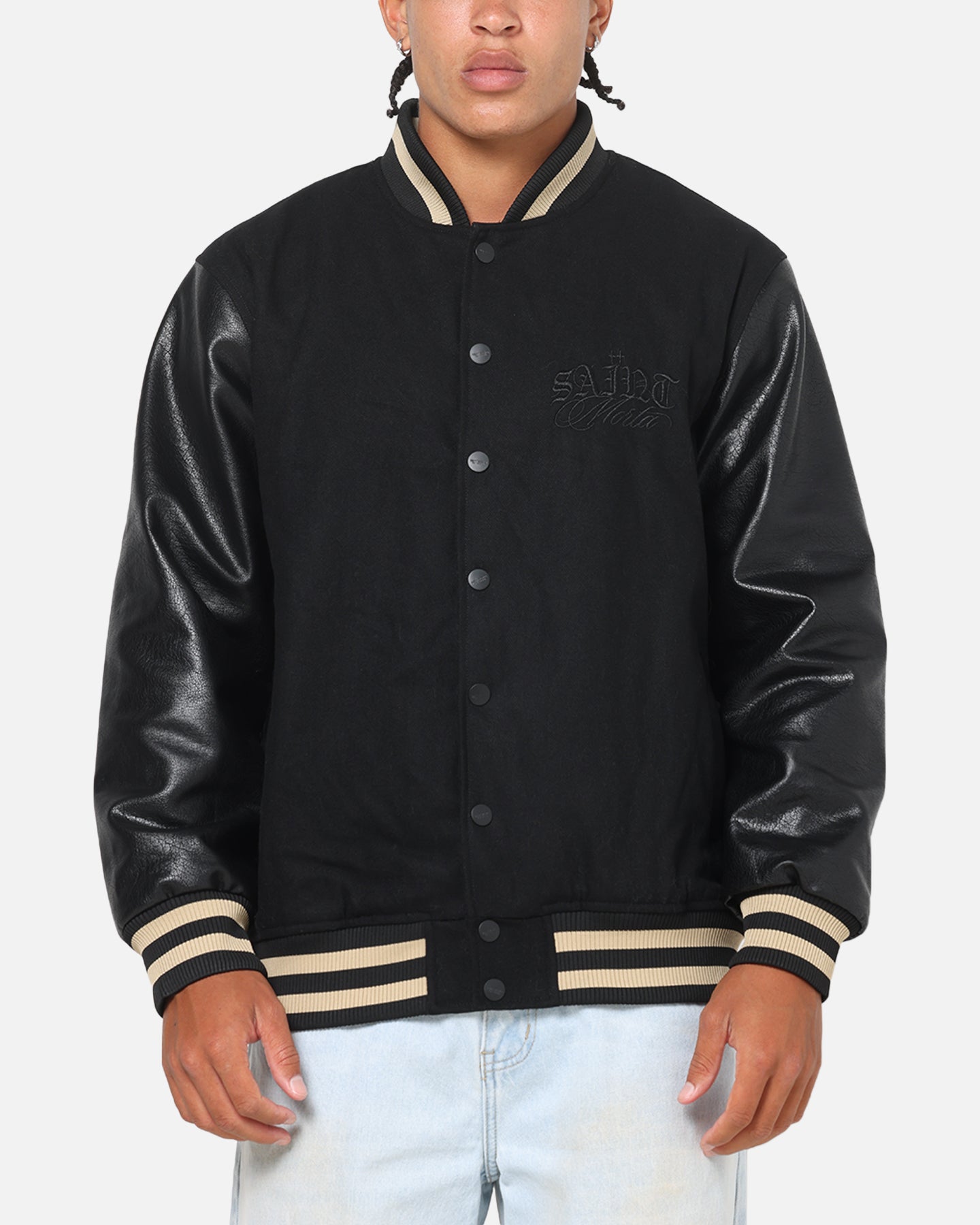 Subciety ウールジャケットVIDALOCA XL Saint Morta Valhala Varsity Jacket Black | Culture Kings US