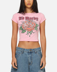 Ed Hardy Women's Wild Rose Baby T-Shirt Pink