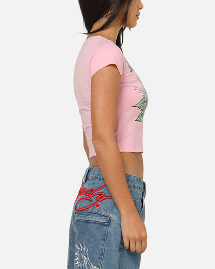 Ed Hardy Women's Wild Rose Baby T-Shirt Pink