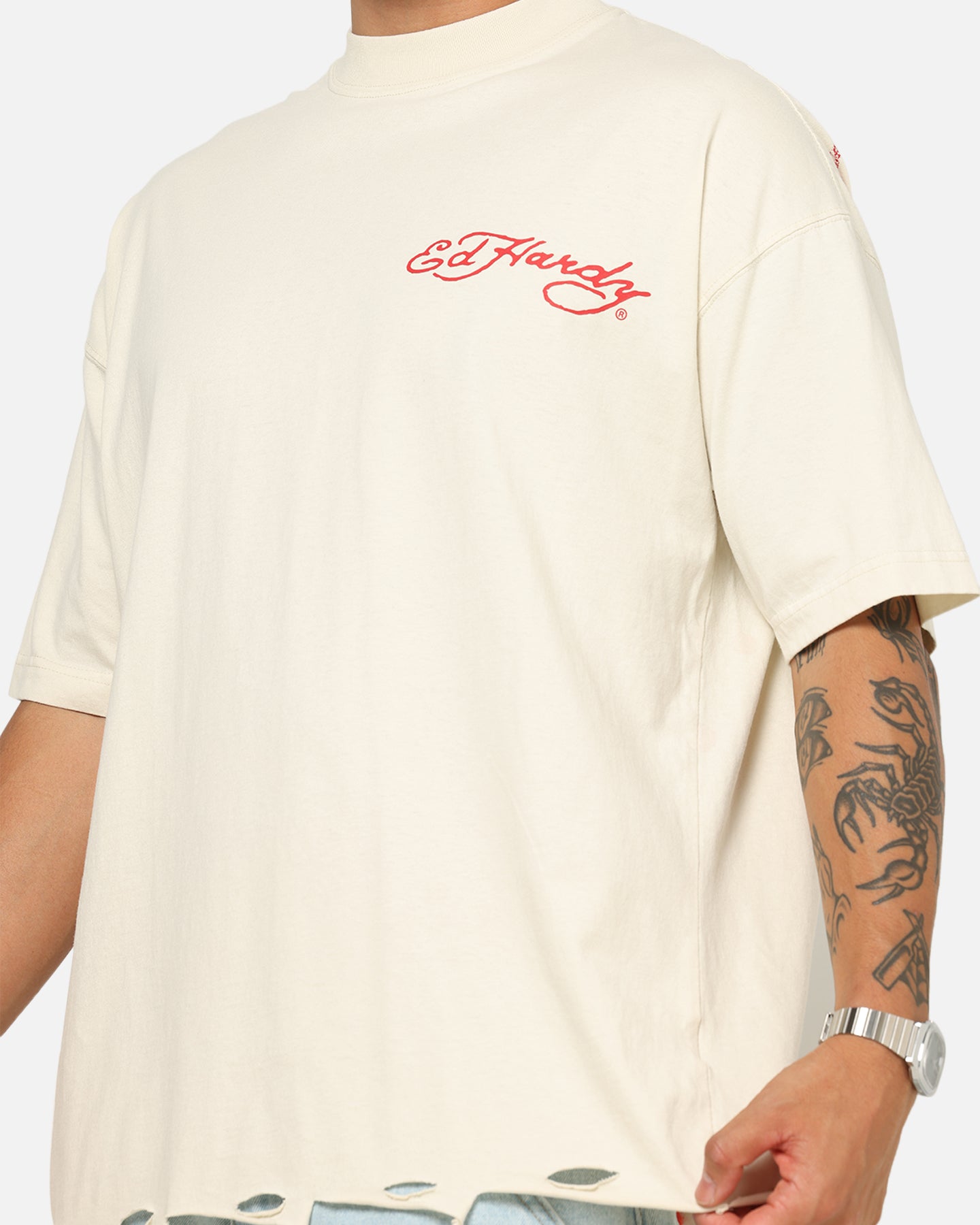 Ed Hardy Venom Rose T-Shirt Washed White | Culture Kings US