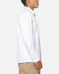 Saint Morta Valhala Pinstripe Long Sleeve Button Up Shirt White/Black