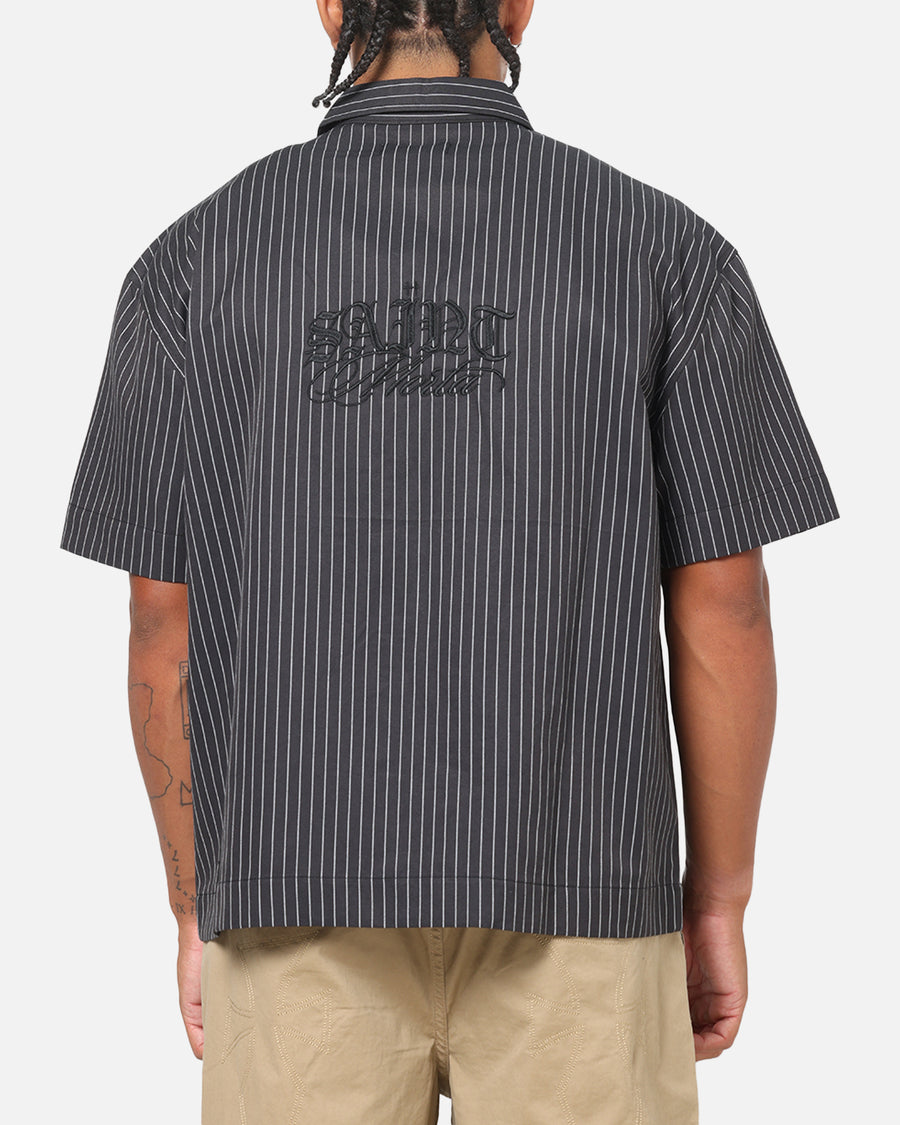 Saint Morta Valhala Pinstripe Button Up Shirt Black/white Saint Morta Valhala Pinstripe Button Up Shirt Black/white
