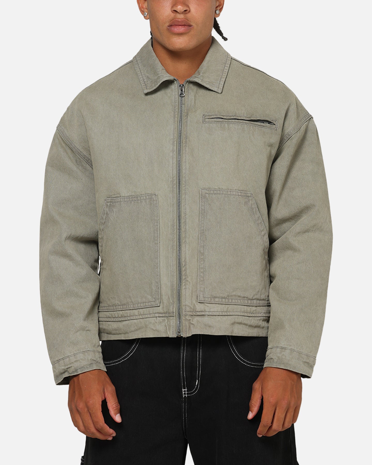 Saint Morta Halo Zip Jacket Washed Grey | Culture Kings US