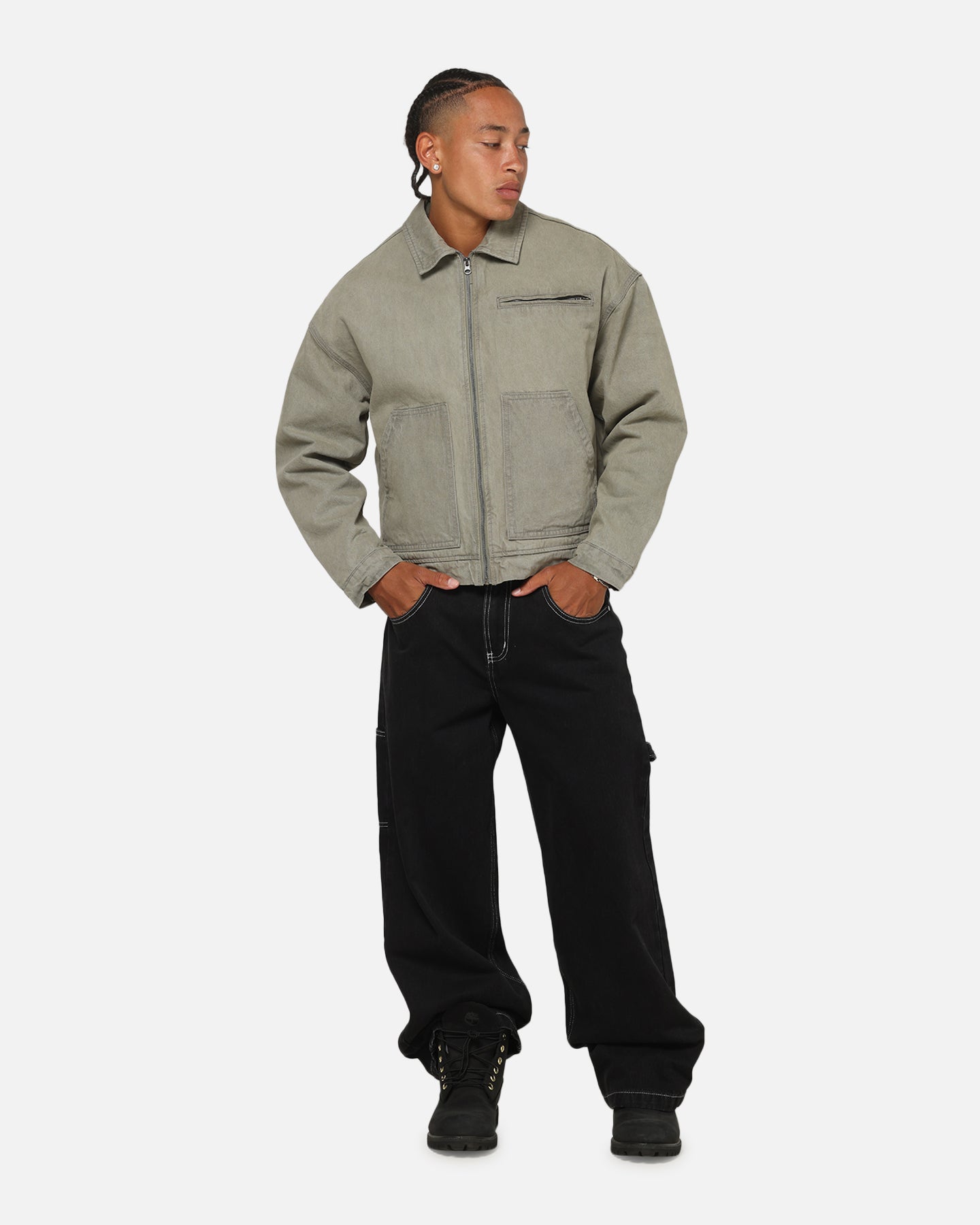 Saint Morta Halo Zip Jacket Washed Grey | Culture Kings US