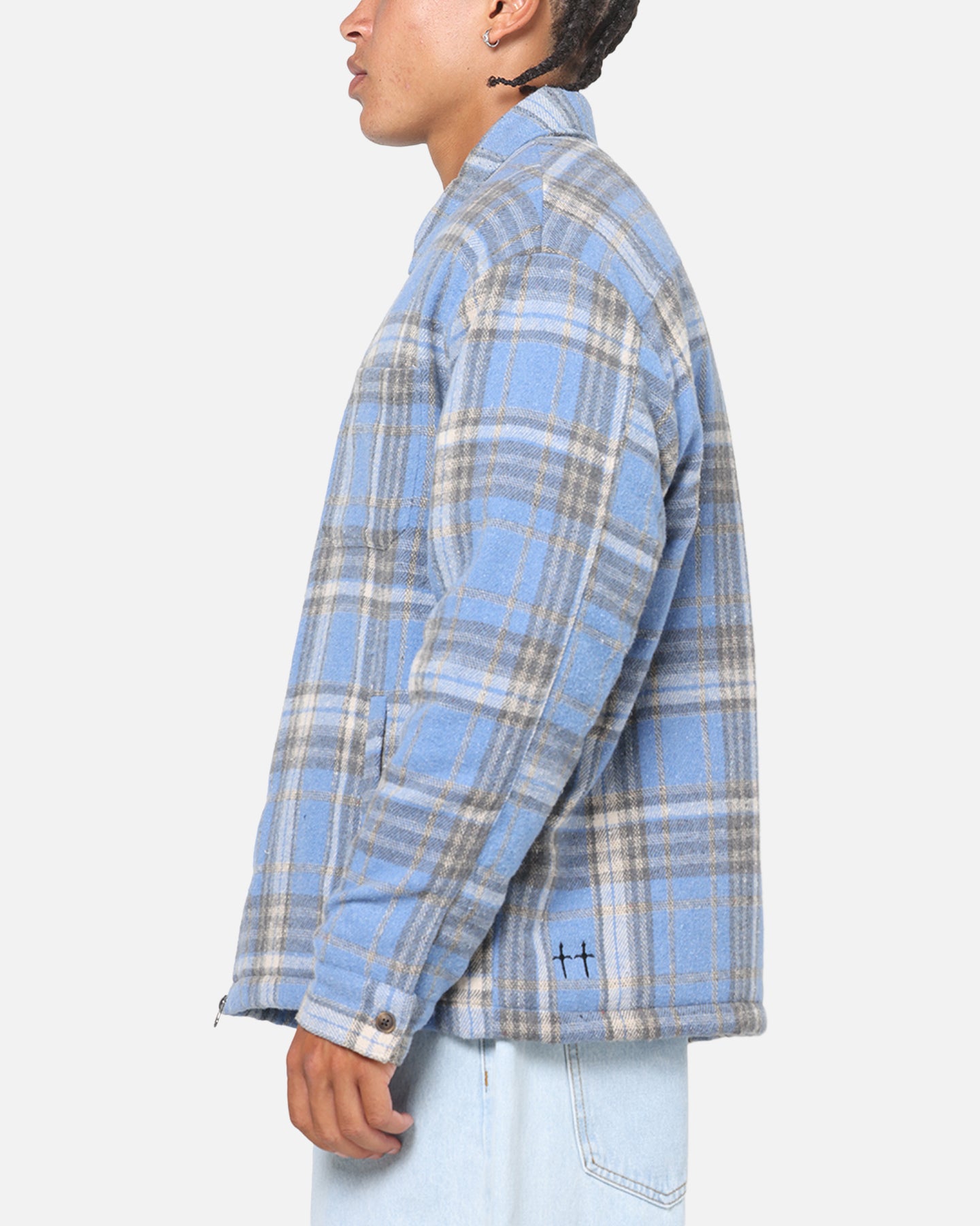 Saint Morta Plaid Zip Jacket Blue | Culture Kings US