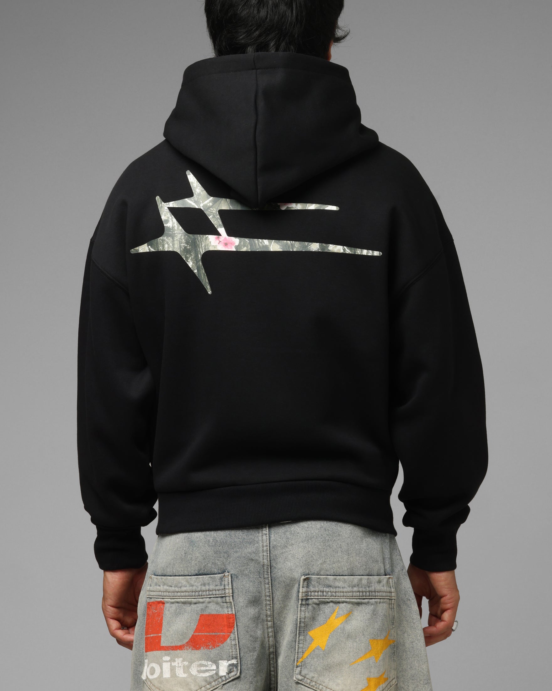 Loiter Ultra Hybrid Zip Hoodie Black/Camo | Culture Kings US