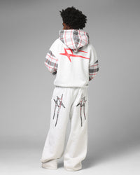 Loiter Ultra Hybrid Zip Hoodie Off White/Red