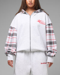 Loiter Ultra Hybrid Zip Hoodie Off White/Red