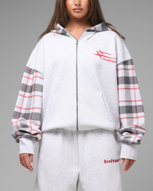Loiter Ultra Hybrid Zip Hoodie Off White/Red