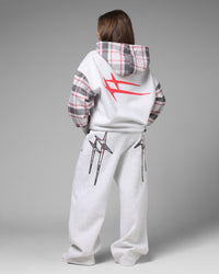 Loiter Ultra Hybrid Zip Hoodie Off White/Red