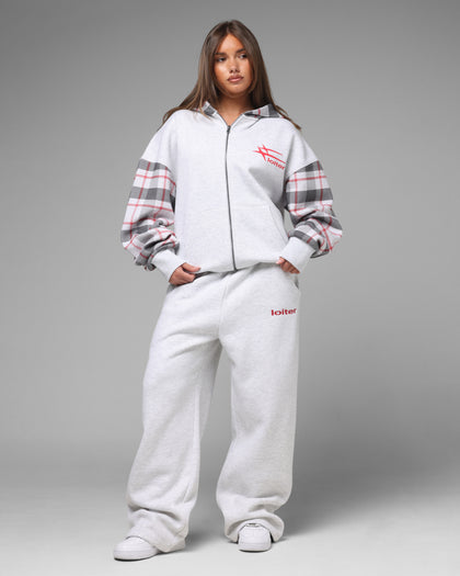 Loiter Ultra Hybrid Zip Hoodie Off White/Red