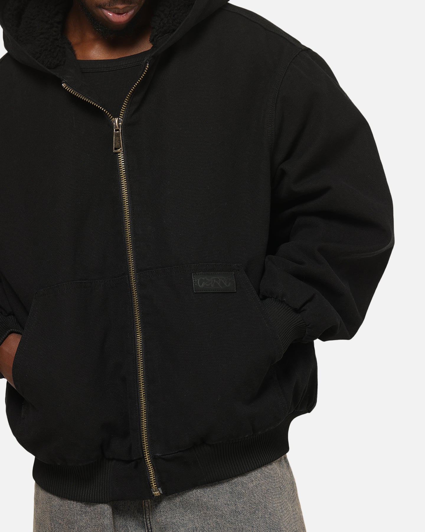 Carre Sherpa Lined Zip Hoodie Black | Culture Kings US