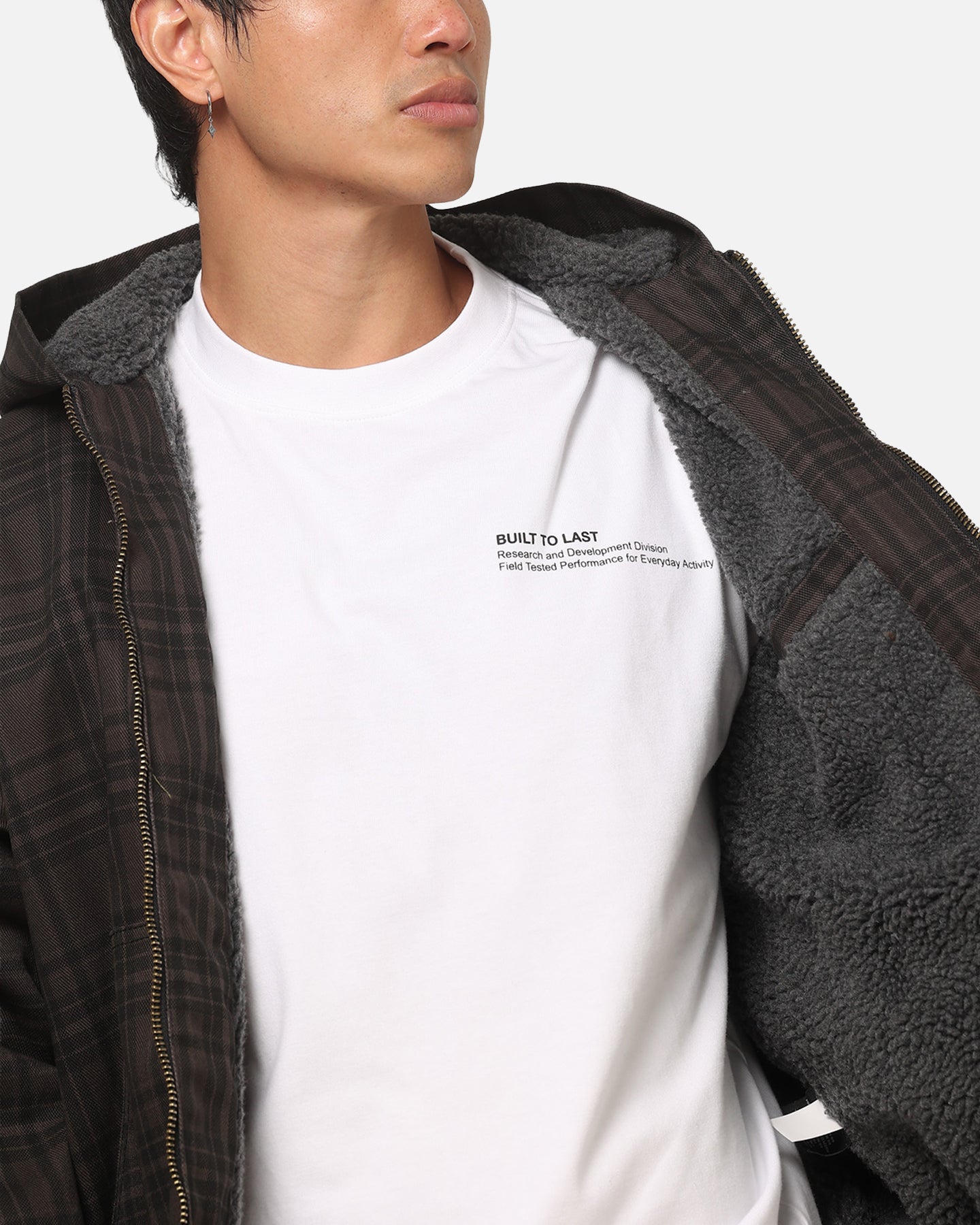 Carre Sherpa Lined Zip Hoodie Black Plaid | Culture Kings US