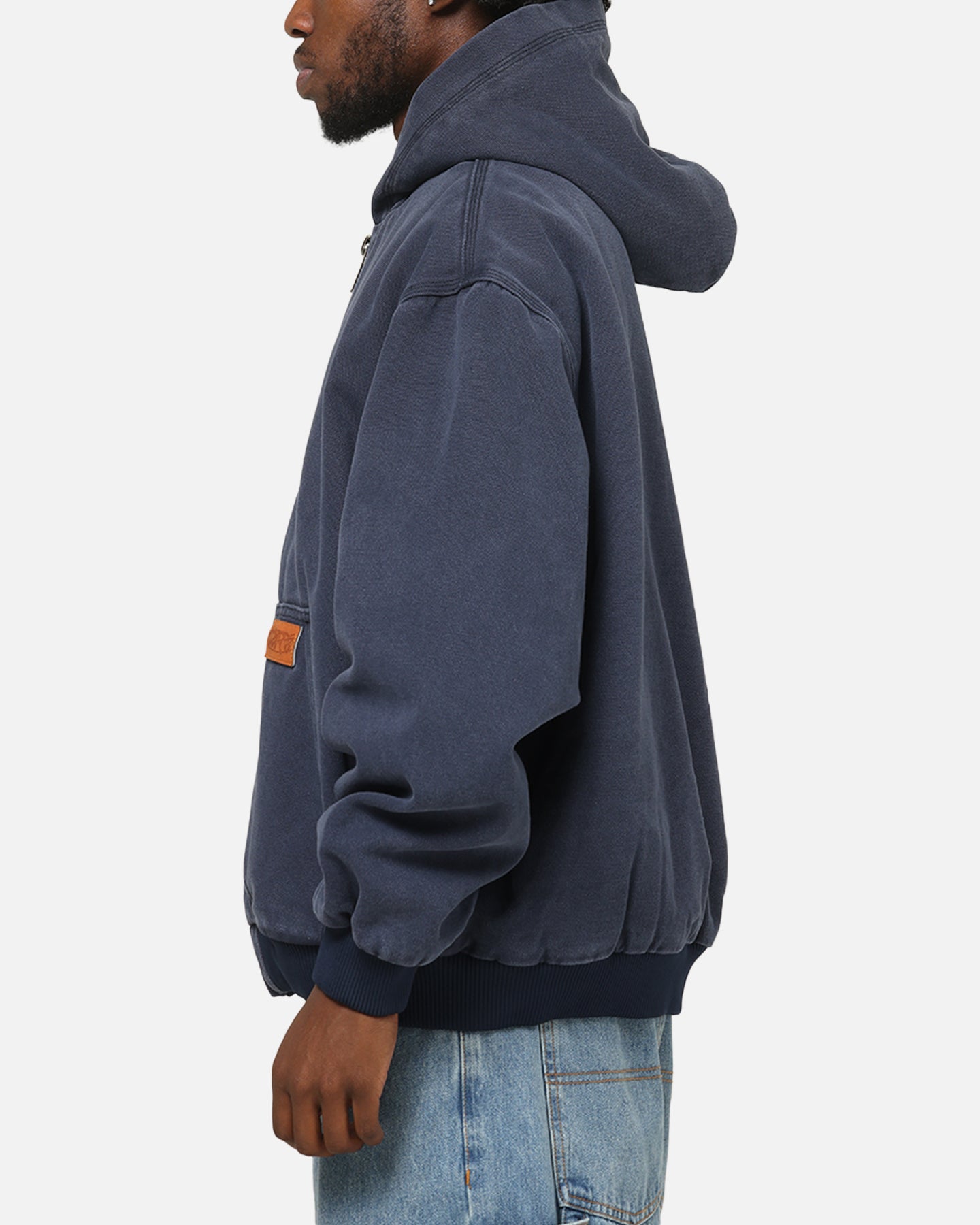 Carre Sherpa Lined Zip Hoodie Navy | Culture Kings US