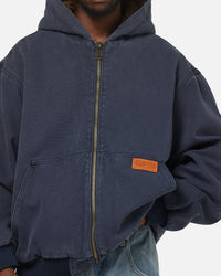 Carre Sherpa Lined Zip Hoodie Navy