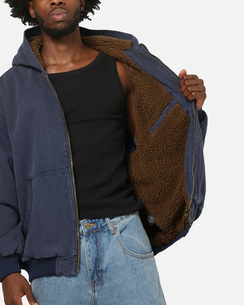 Carre Sherpa Lined Zip Hoodie Navy