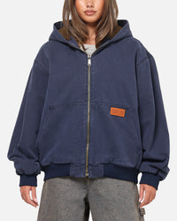 Carre Sherpa Lined Zip Hoodie Navy
