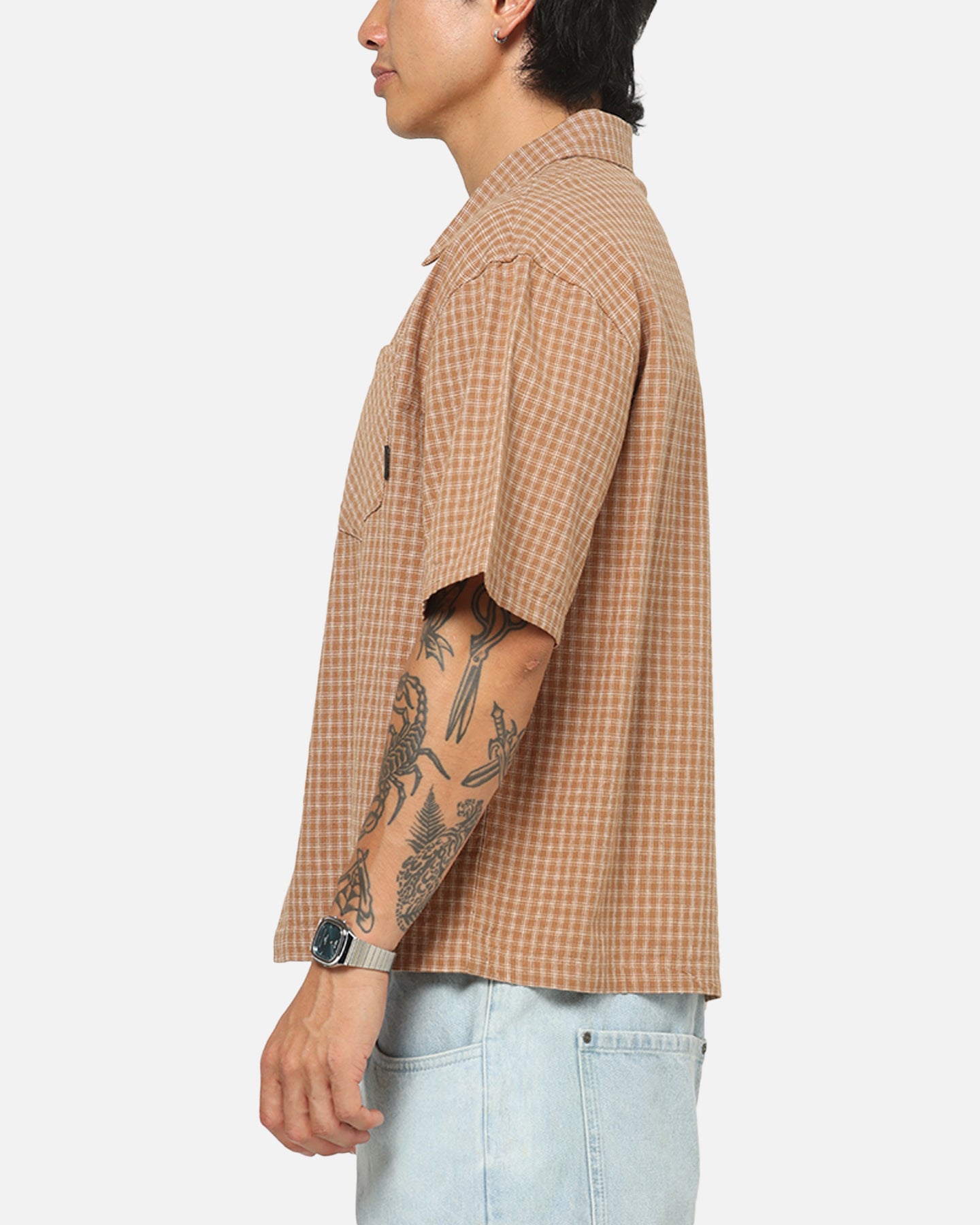 Carre Grid Button Up Shirt Brown-Plaid | Culture Kings US