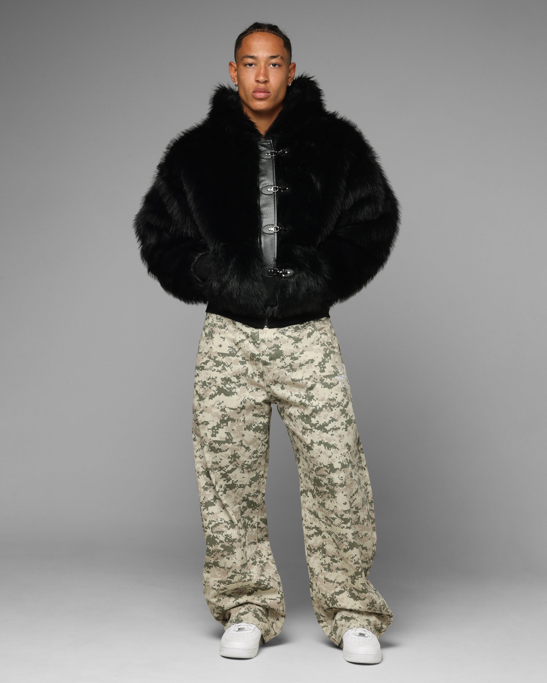 Loiter Eastern Bloc Fur Jacket Black | Culture Kings US