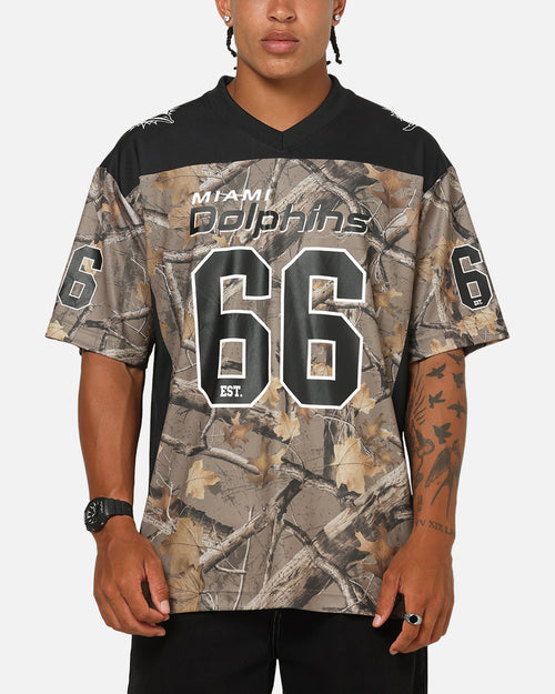 Majestic Athletic Miami Dolphins Mesh Oversized T-Shirt Khaki Forest Camo