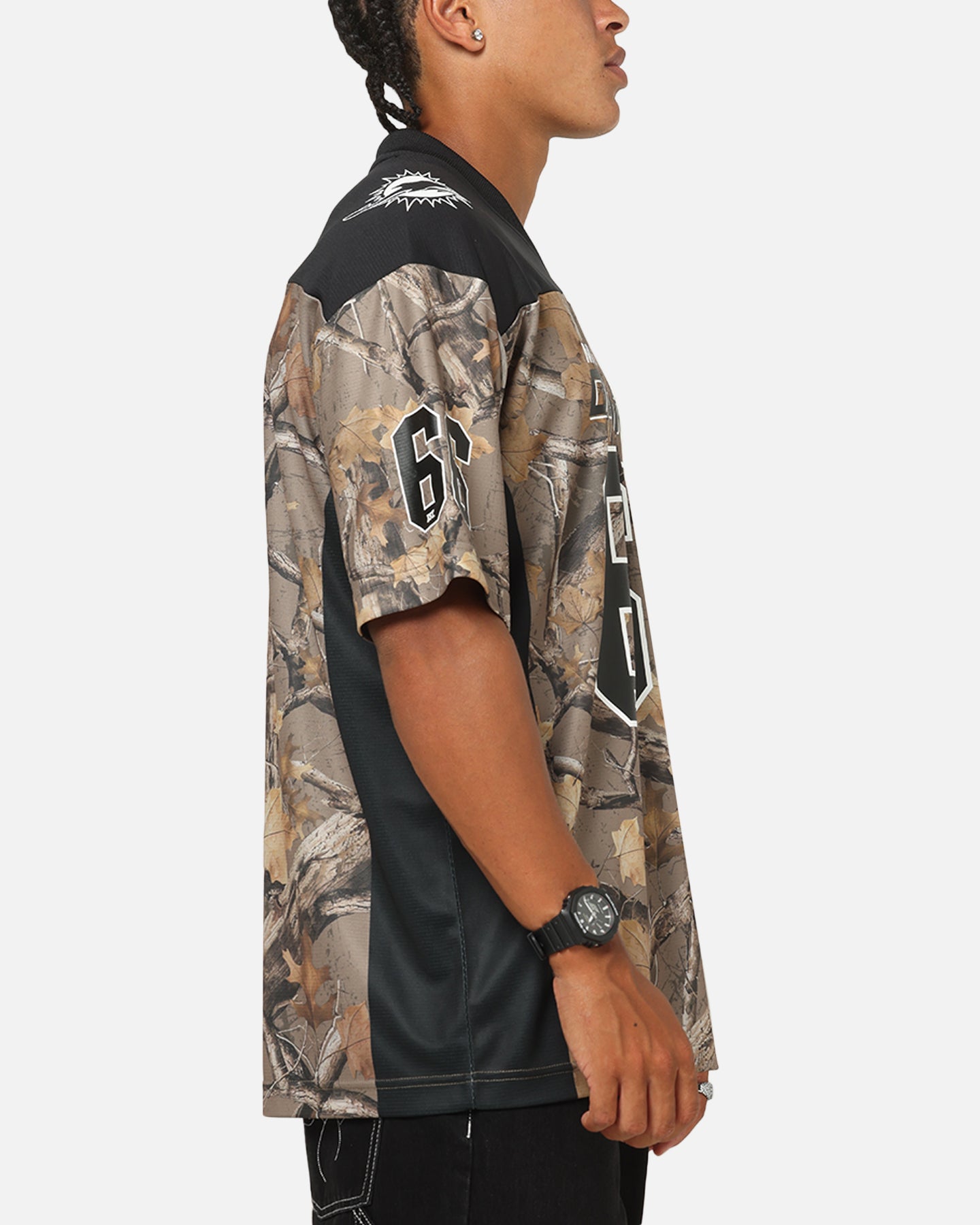 Majestic Athletic Miami Dolphins Mesh Oversized T-Shirt Khaki