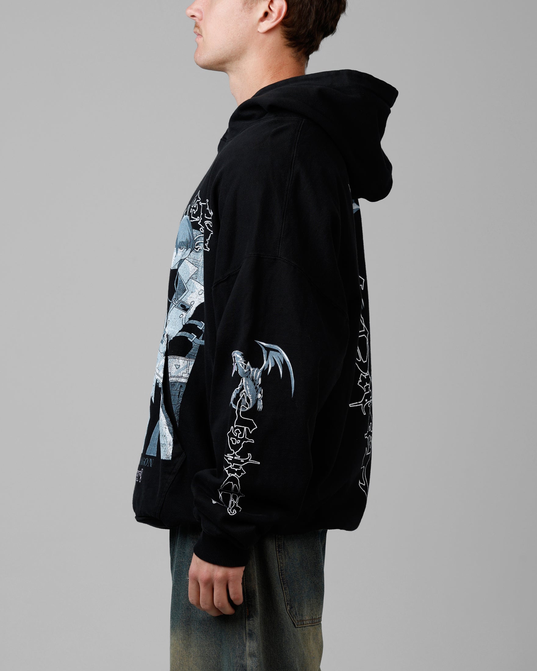 Loiter X Yu-Gi-Oh! Kaiba Blue Eyes Hoodie Black | Culture Kings US