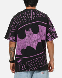 73Studio X DC Batman Logo All Over Print T-Shirt Black Wash